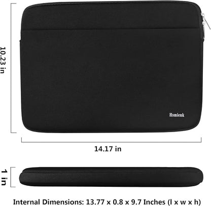 Laptop Sleeve 13.3 inch, Protective Laptop Cover Tablet Carrying Bag Compatible for 13-14 inch MacBook Air/MacBook Pro, Notebook, Chromebook Computer with Accessory Pocket, Black