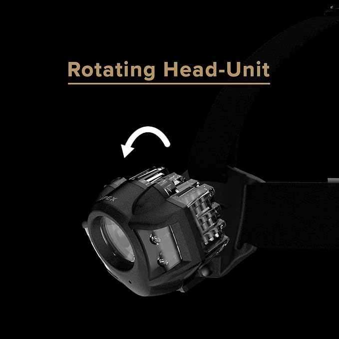 Princeton Tec Apex Headlamp with Dimmable 550 Lumens White Maxbright LED, IPX7 Water Resistance and 12 Hour Burn Time, Essential for Backpacking, Camping, Caving, and Safety, Industrial