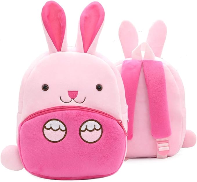 Cute Toddler Backpack,Cartoon Cute Animal Plush Backpack Toddler Mini School Bag for Kids Age 2-4 Years Old(Rabbit)