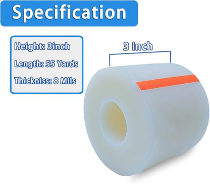 Transparent Window Weather Sealing Tape,Winter Window Seal Kit for Doors, Shower Glass Gaps,No Residue,3 Inch x 55 Yards