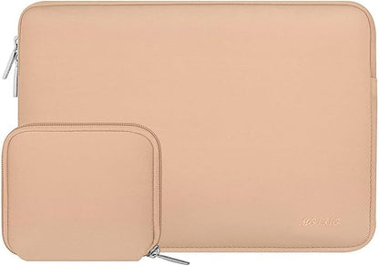 MOSISO Laptop Case 13.3 inch, 13-13.3 inch Laptop Sleeve Bag Compatible with MacBook Air/Pro 13/Pro 14 M5 M4 M3 M2 M1, HP Dell ASUS Lenovo, Neoprene Computer Sleeve Bag with Small Case, Peach Fuzz