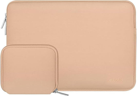 MOSISO Laptop Case 13.3 inch, 13-13.3 inch Laptop Sleeve Bag Compatible with MacBook Air/Pro 13/Pro 14 M5 M4 M3 M2 M1, HP Dell ASUS Lenovo, Neoprene Computer Sleeve Bag with Small Case, Peach Fuzz