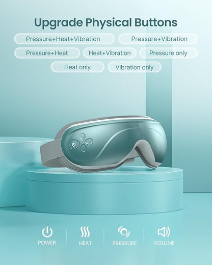 RENPHO Eye Massager with Heat, Christmas Birthday Gifts for Women Mom, FSA Eligible HSA Eye Mask for Migraine, Smart Sleep Mask for Dry Eyes Relax, Reduce Strain for Men Dad Her Him Blue