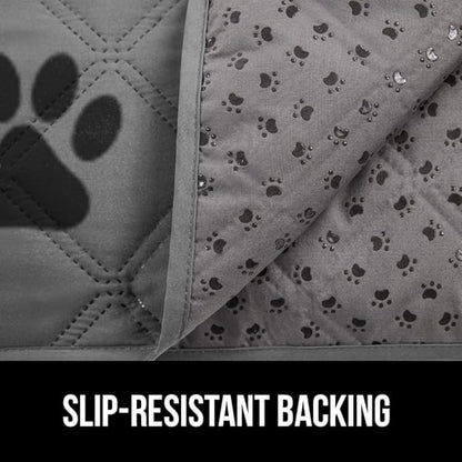 GORILLA GRIP Waterproof Bed Cover for Dogs, 82x68, Gripped Slip Resistant Backing, Leak Proof Washable Dog Blanket Covers Sofa, Couch, Sectional, Crate, Car, RV Seats, Pet Puppy Essentials, Gray Paw