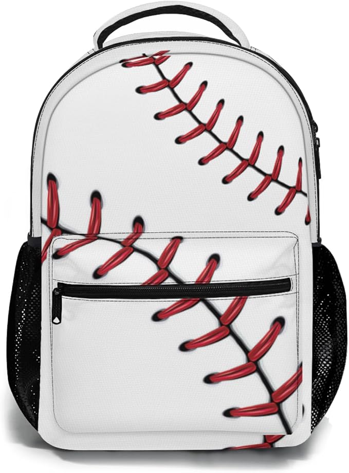 American Flag Baseball Print Backpack, Laptop Backpack with Multiple Pockets for Adult Hiking Travel Work 17 Inch