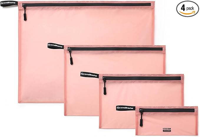 Packing Cubes for Travel Ultralight Luggage Organizer Bag Durable Travel Bags Waterproof Zipper Suitcase Bags Set for Travel Accessories and Essentials (4 Pack)(Pink)