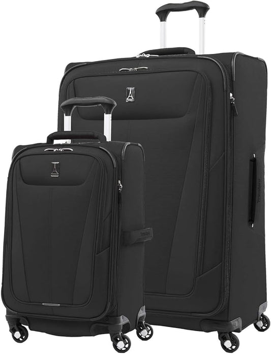 Travelpro Maxlite 5 Softside Expandable Luggage with 4 Spinner Wheels, Lightweight Suitcase, Men and Women, Black, 2-Piece Set (21/29)