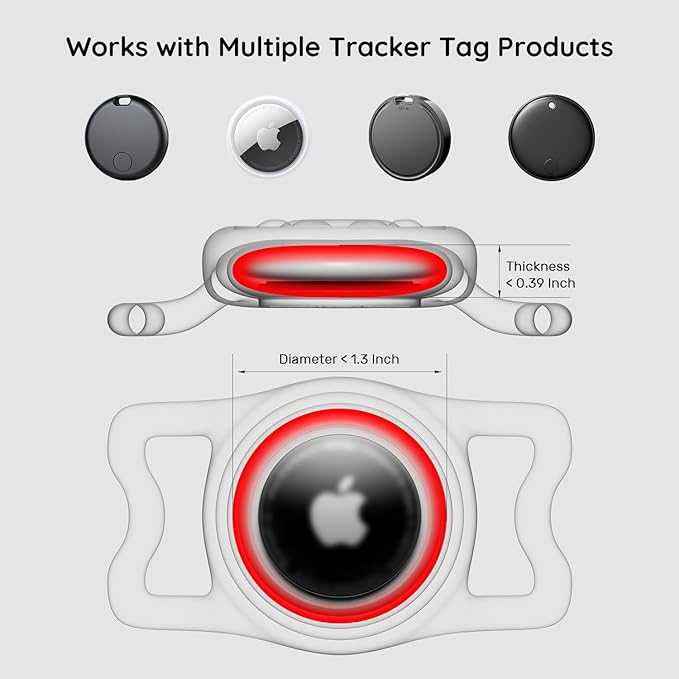for AirTag Dog Collar Holder, Dog Air Tag Holder, IP68-Waterproof | Lightweight Silicone | Anti-Lost | Ultra-Durable | Compatible with Apple AirTags (Black)