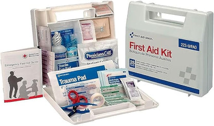 First Aid Only 223-U OSHA-Compliant First Aid Kit, All-Purpose 25-Person Emergency First Aid Kit for Business, Worksite, Home, and Vehicle, 106 Pieces