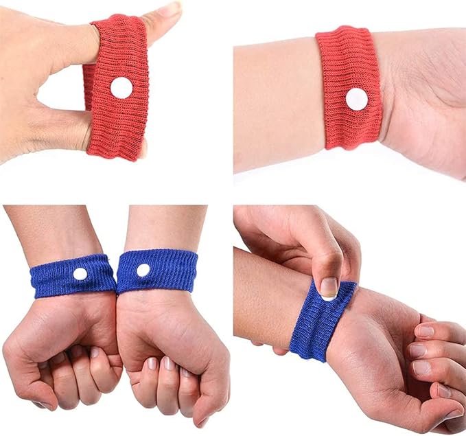 8 Pcs Travel Motion Sickness Relief Wrist Bands, Sea Motion Sickness Wristbands, Travel Essentials for Camping/Cruise Ship/Airplane