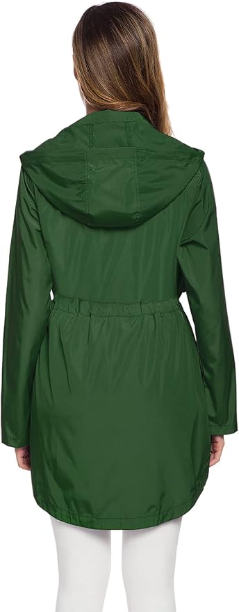 Avoogue Women's Long Raincoat with Hood Outdoor Lightweight Windbreaker Rain Jacket Waterproof