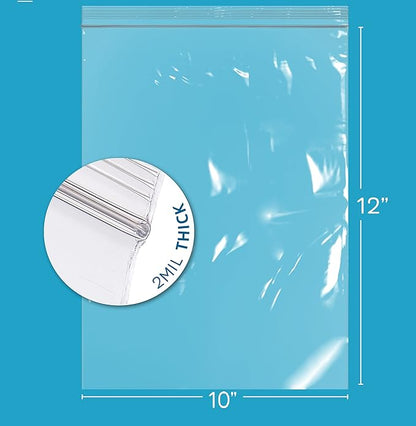 GPI - 10" x 12" 1 Gallon Zip Bags, 500 Count, 2 Mil, Clear Plastic Reclosable Poly Baggies, with Resealable Zip Top Lock. for A4 Letter Size Paper, Apparel, Clothing, Food, Home & Office Supplies.