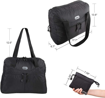 GOX Packable Duffel Bag for travel Foldable Tote Bag Travel Tote Bags for Women(Black)
