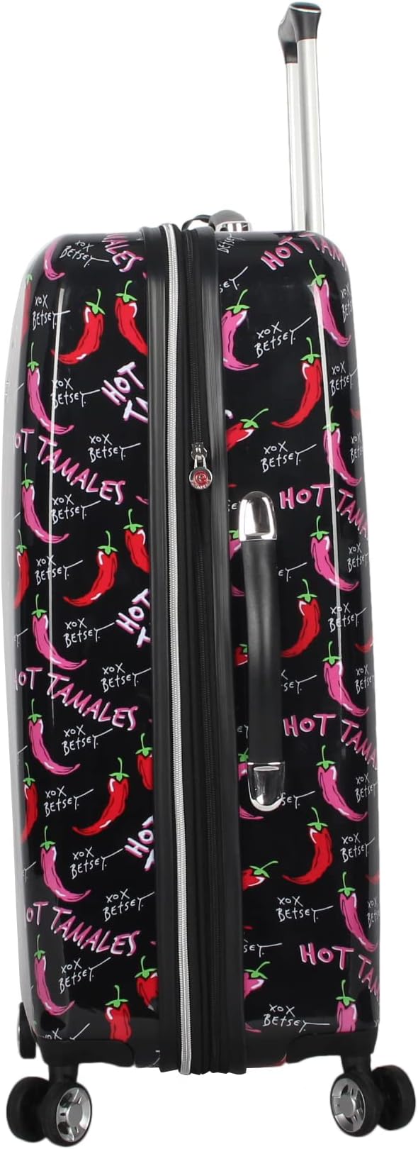 Betsey Johnson 26 Inch Checked Luggage Collection - Expandable Scratch Resistant (ABS + PC) Hardside Suitcase - Designer Lightweight Bag with 8-Rolling Spinner Wheels (TAMALE, 26in)