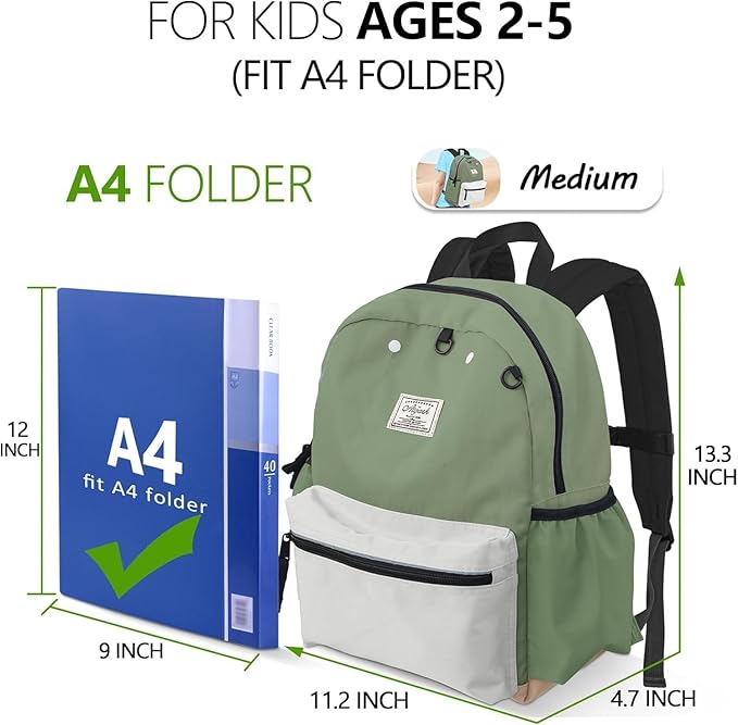 Toddler Backpack for Boys Girls 2-5, Preschool Backpack for Boys Girls, Kids Child Kindergarten Backpack, 13" H, Fit Standard Folder