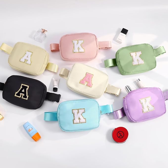 YOOLIFE Gifts for Girls - Crossbody Bag for Kids, Personalized Communion & Birthday Gifts, Pink Initial Belt Bag