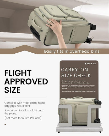 LOVEVOOK Carry On Luggage 22x14x9 Airline Approved, 22 Inch Softside Suitcases with Spinner Wheels, Lightweight Carry-on Suitcase with TSA Lock for Women Men, Large Luggage for Travel Business Trip
