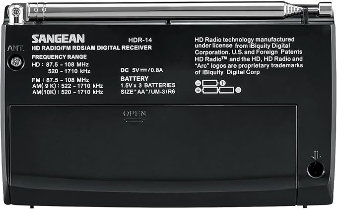 Sangean HDR-14 HD Radio/FM Stereo/AM Portable Radio,