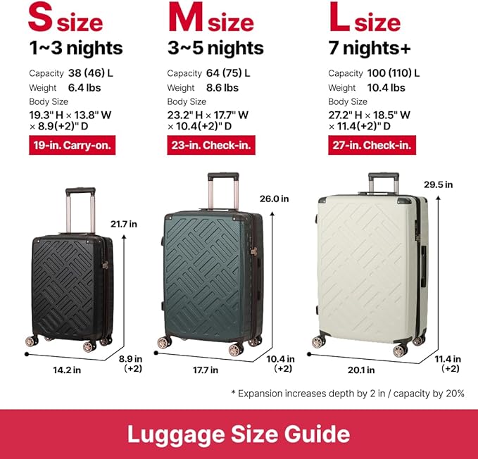 LEGEND WALKER DECK Hardside Expandable Luggage, 19 inch, Carry-on, Black, 5514-49-BK