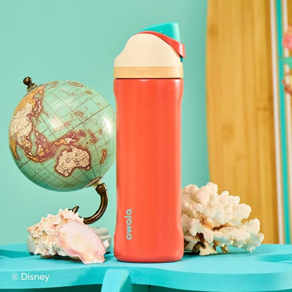 Owala Disney Princess FreeSip Insulated Stainless Steel Water Bottle with Straw for Sports and Travel, BPA-Free Sports Water Bottle, 24 oz, Moana
