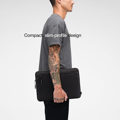 Incase Compact Laptop Sleeve with Flight Nylon - 14-inch MacBook/Laptop & iPad/Tablet Sleeve - Faux Fur Lining, Lightweight, Durable, Weather Resistant, Slip Pocket for Accessories - Black