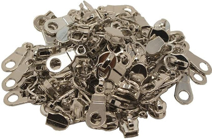 MebuZip 50PCS Silver Pulls for #5 Nylon Coil Zippers Silver Zipper Sliders for Luggages Purses Bags