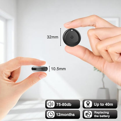 Tracker Tags-4 Pack Work with Apple Find My (iOS Only), [Apple MFi Certified] Key Finder and Item Locator, New Bluetooth 5.3 Tracker, Replaceable Battery Smart Tag for Keys, Wallet, Luggage etc