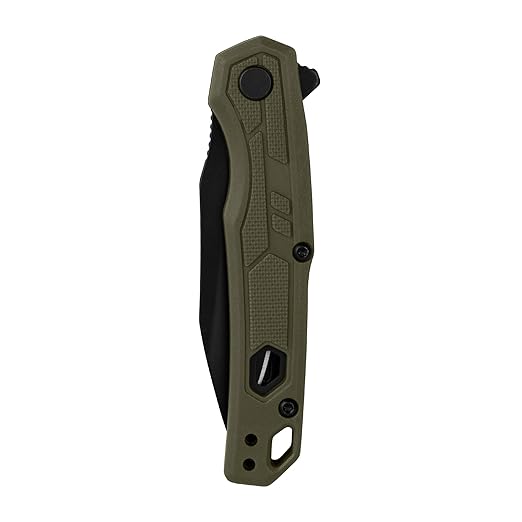 Kershaw Appa Folding Tactical Pocket Knife, Assisted Opening, 2.75 inch Blade and Olive Handle, Small, Lightweight Every Day Carry