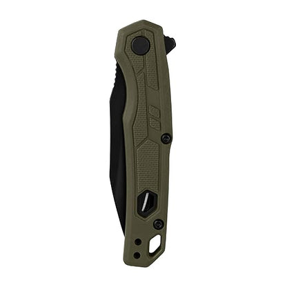 Kershaw Appa Folding Tactical Pocket Knife, Assisted Opening, 2.75 inch Blade and Olive Handle, Small, Lightweight Every Day Carry