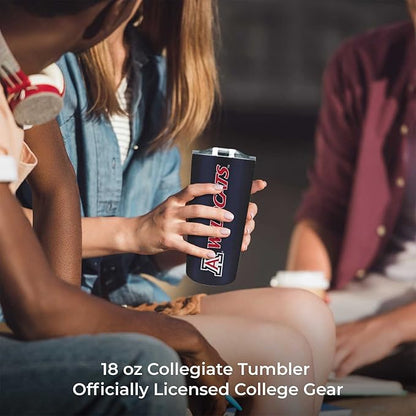Campus Colors NCAA Stainless Steel Tumbler perfect for Gameday - 18 oz - Double Walled - Keeps Drinks Perfectly Insulated (Arizona Wildcats - Navy)