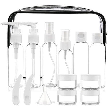 Cosywell Travel Size Bottles for Toiletries 15 Pack 2oz TSA Approved Toiletry Bottles Leak Proof Travel Kit for Women Men TSA Clear Toiletry Bag Shampoo Lotion Skincare Cosmetic Container(White)