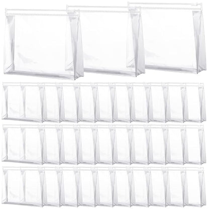 Xuniea 50 Pcs Mini Clear Makeup Bag Small Clear Zipper Pouch Travel Plastic Cosmetic Organizer Waterproof for Toiletries Swimsuit Bikini Bathing Suit(8.6'',Transparent)
