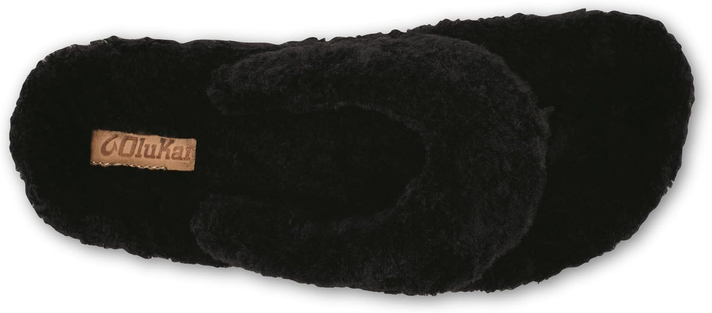 OLUKAI Kipe'a Heu Women's Sandal Slippers, Soft & Comfortable Shearling-Wrapped Straps, Durable Rubber Outsoles for All-Day Wear, Causal & Cute Everyday Style