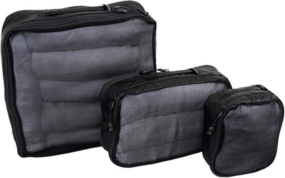 WANDRD Packing Cubes - Bundle of Small, Medium and Large Packing Cubes for Travel - Suitcase and Luggage Organization and Travel Essentials (Black)