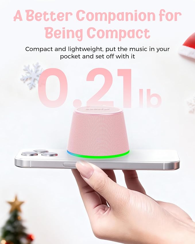 Bluetooth Speaker Stocking Stuffers for Teens: White Elephant Gifts for Adults Men Women, Loud Sound Portable Speaker with Color Light Phone Stand, Christmas Birthday for Boy Girls Trendy Stuff Gadget