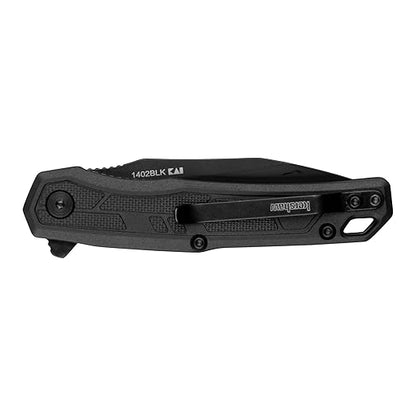 Kershaw Appa Folding Tactical Pocket Knife, SpeedSafe Opening, 2.75 inch Black Blade and Handle, Small, Lightweight Every Day Carry