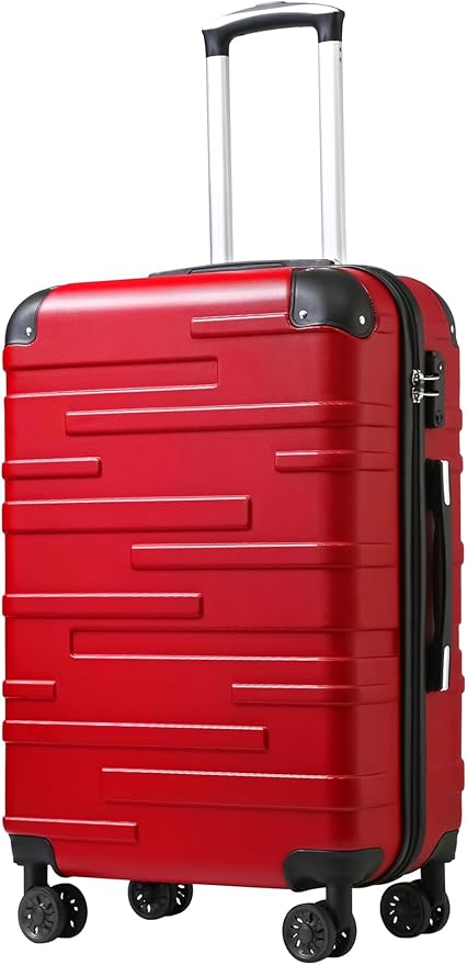 Coolife Luggage Suitcase Carry-on Hardside Travel Luggage TSA Lock Spinner Telescopic Handle
