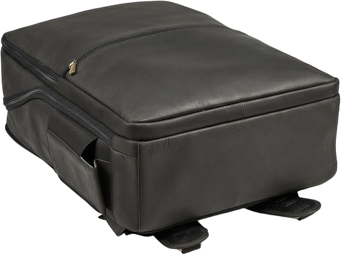 Luxorro Professional Leather Backpack – Handcrafted Full-Grain Leather Laptop Bag for Work & Travel (Black, 15 Inch)
