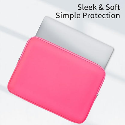 RAINYEAR Laptop Sleeve Case Compatible with 13.3 Inch Notebook Computer Tablet Chromebook 14" MacBook Pro/Max M1 M2 M3 M4 M5 Soft Cover Protective Case Zipper Carrying Bag (Bright Pink)