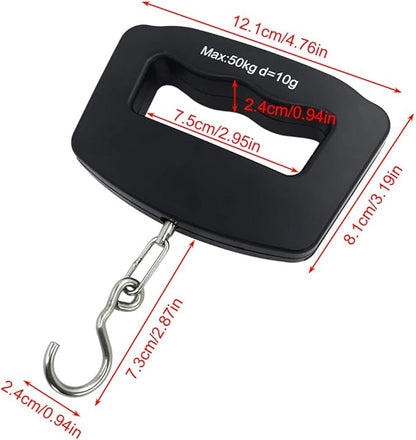 AFUNTA 50Kg 10g Luggage Weight Scale, LCD Luggage Scale Travel Digital, Fish Scale, Home Electronic Portable Hanging Weight Hook Travel Luggage Scale
