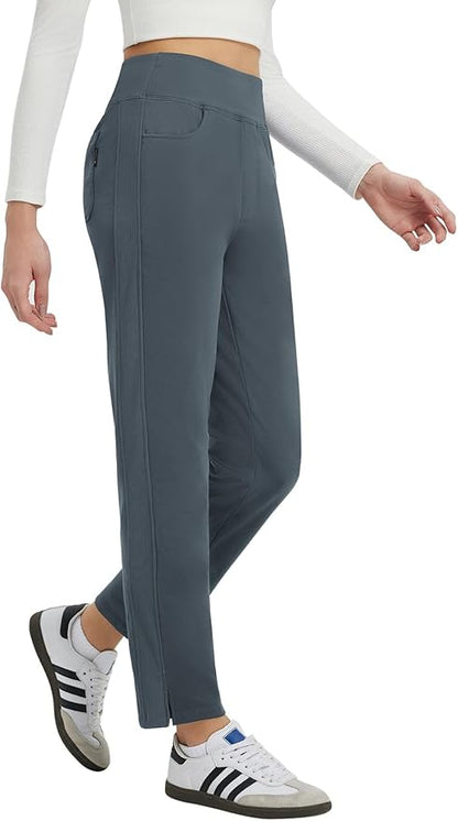 baleaf Women's Fleece Lined Pants Winter Thermal Travel Pants Water Resistant Cold Weather Golf Hiking Pockets Work