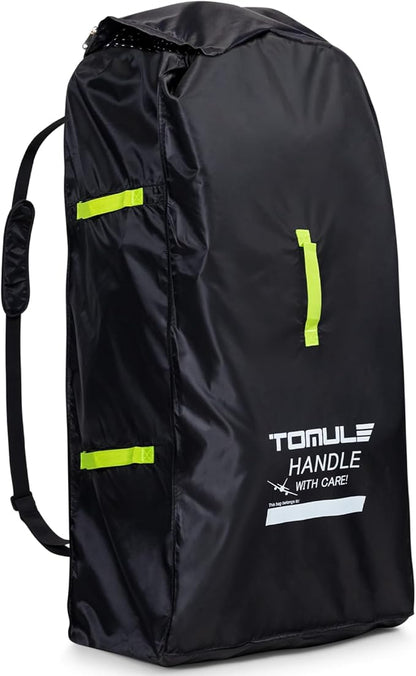 TOMULE Gate Check Stroller Bag for Airplane Travel,Waterproof Stroller Cover for Airplane Travel XL,Double Stroller Travel Bag for Airplane Padded(fits All Stroller, Black)