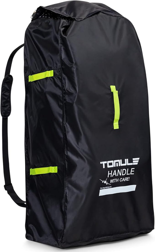 TOMULE Gate Check Stroller Bag for Airplane Travel,Waterproof Stroller Cover for Airplane Travel XL,Double Stroller Travel Bag for Airplane Padded(fits All Stroller, Black)