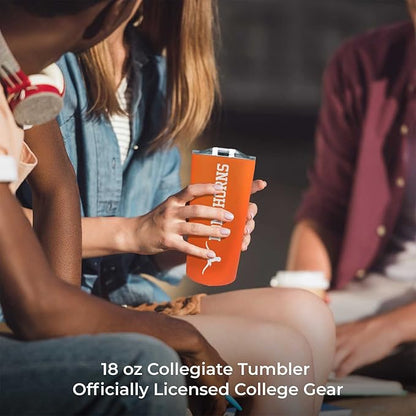 Campus Colors NCAA Stainless Steel Tumbler perfect for Gameday - 18 oz - Double Walled - Keeps Drinks Perfectly Insulated (Texas Longhorns - Texas Orange)