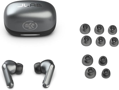 JLab Epic Pods ANC True Wireless Bluetooth Earbuds, Hybrid Dual Driver System, Knowles Balanced Armature, Adaptive Noise Canceling, 56+ Hours Playtime, Custom Sound via App, Wireless Charging, Black