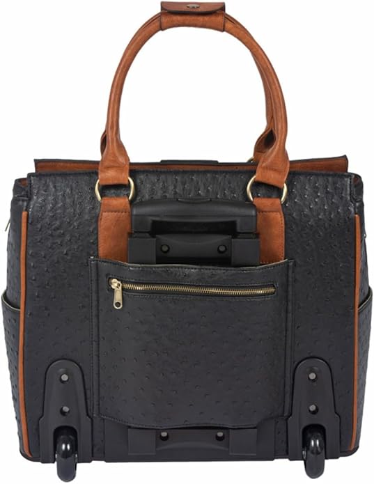 JKM & Company Rolling Laptop Bag for Women | Designer Wheeled Briefcase | Fits 13-17" Laptops | Office Travel Computer Case