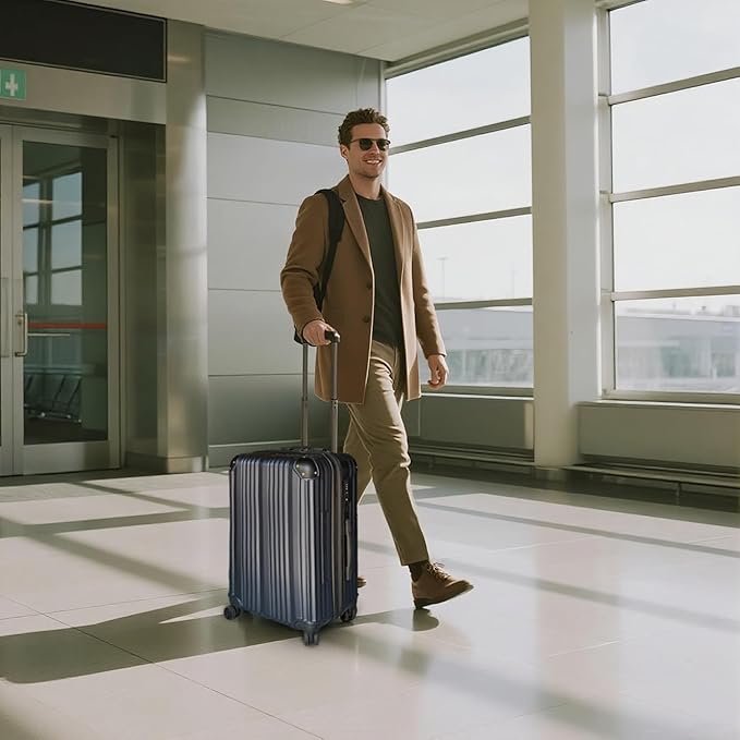 OUZZO Luggage Sets 2 Piece Expandable 20/24 Inch Suitcase with Double Spinner Wheels Lightweight ABS+PC Hardshell Travel Suitcase Sets with TSA Lock USB Port Business & Family Trips