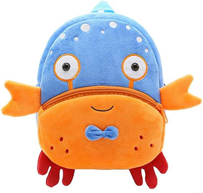 Children Toddler Preschool Backpack Plush Animal Cartoon Backpack Baby Kids School Satchel Travel Lunch Bags(Crab)