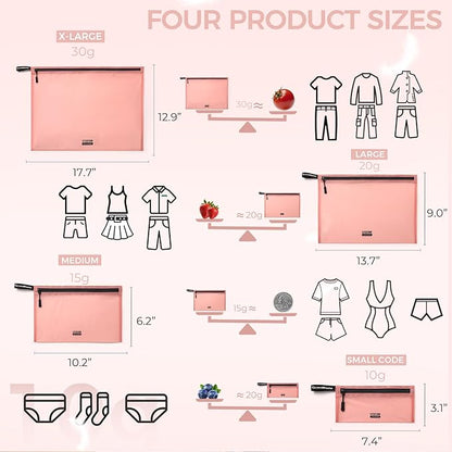 Packing Cubes for Travel Ultralight Luggage Organizer Bag Durable Travel Bags Waterproof Zipper Suitcase Bags Set for Travel Accessories and Essentials (4 Pack)(Pink)