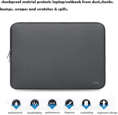Laptop Sleeve Case,13-13.3 Inch Resistant Neoprene Laptop Sleeve/Notebook Computer Pocket Case/Tablet Briefcase Carrying Bag-(Grey)